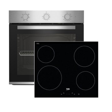 Beko BBIE12100XD + HIC 64401 Φούρνος άνω Πάγκου 66lt με Κεραμικές Εστίες Π59.4εκ. Inox